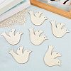 20Pcs Unfinished Wood Pendant Decoration BIRD-CP0001-02-3