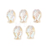 Electroplate and Golden Metal Enlaced Glass Beads EGLA-T029-01A-1