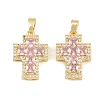 Easter Brass Pink Cubic Zirconia Pendants KK-E800-10G-1
