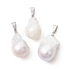 Natural Baroque Keshi Pearl Pendants PALLOY-JF05461-1