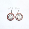 Sports Theme Wood Dangle Earrings FS-WGDC1DF-03-1