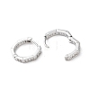 Brass Micro Pave Cubic Zirconia Hoop Earrings EJEW-P259-09P-2