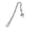 Natural Malaysia Jade & Green Aventurine Beaded Pendant Bookmarks with Alloy Tree of Life AJEW-JK00255-01-1