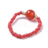 Natural Carnelian Stretch Rings RJEW-JR00255-06-2