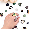 Adjustable Alloy & Iron & Rhinestone Bezel Cup Ring Base with Rotatable Tray MAK-T012-15G-6