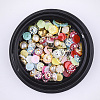 Brass & ABS Plastic Imitation Pearl & Resin & Rhinestone Cabochons MRMJ-T016-05F-1