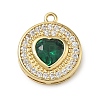 Brass Micro Pave Cubic Zirconia Pendants KK-CBA74BF-12G-01C-1