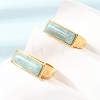 Brass with Natural Amazonite Cuff Open Rings for Women GG-CBA0B5A-04G-05-1