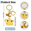 4Pcs Handmade Yarn Star with Alloy Enamel Pendant Keychains KEYC-HS00019-2