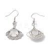 Natural Quartz Crystal Ginkgo Leaf Dangle Earrings with Crystal Rhinestone EJEW-A092-03P-16-3