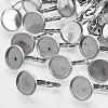 Tarnish Resistant Flat Round Tray Smooth Surface 304 Stainless Steel Leverback Earring Findings LS-X-STAS-R065-66-1