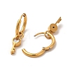 Crystal Rhinestone Skeleton Key Dangle Hoop Earrings EJEW-P219-04G-2