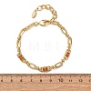 Oval & Paperclip Brass Micro Pave Cubic Zirconia Link Chain Bracelets for Women BJEW-D458-01G-07-3
