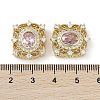 Brass Micro Pave Cubic Zirconia Beads KK-G491-36G-02-3