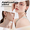 20 Pairs 2 Styles Half Round Walnut Wood Stud Earring Findings MAK-SC0001-22-5