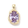 Golden Brass Micro Pave Cubic Zirconia Pendants KK-U031-02G-06-1