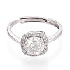 Adjustable 925 Sterling Silver Round Cut Moissanite Halo Promise Ring STER-T008-87P-2