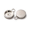 201 Stainless Steel Pendant Cabochon Settings STAS-D379-04B-P-2