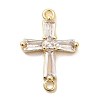 Brass Pave Clear Cubic Zirconia Connector Charms KK-H529-39D-G-1