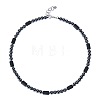 6MM Round Synthetic Non-magnetic Hematite and Column Natural Lava Rock Beaded Necklaces for Women Men LV4865-5-1