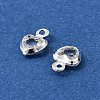 Heart Brass Glass Charms KK-S385-01S-07-3