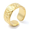 304 Stainless Steel Textured Open Cuff Ring for Women RJEW-I098-26G-1
