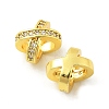 Brass Micro Pave Cubic Zirconia Beads KK-P297-06G-2