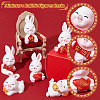 18Pcs 6 Style Rabbit Resin Display Decorations DJEW-CP0001-21-5