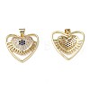 Brass Micro Pave Cubic Zirconia Pendants ZIRC-N039-233-1