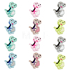 12Pcs 6 Colors Dinosaur Food Grade Eco-Friendly Silicone Beads SIL-FH0001-10-1