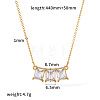 304 Stainless Steel Pave Clear Cubic Zirconia Geometric Pendant Necklaces for Women WG70AF8-02-1