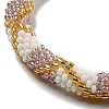 Handmade Braided Glass Seed Beaded Stretch Bracelets for Women BJEW-A012-01B-2