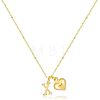 Brass Initial and Heart Pendant Necklaces for Women FS-WG01F32-24-1