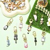 12Pcs 12 Styles Alloy Enamel Cat Shape Pendant Decorations HJEW-YW00488-5