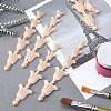 SUPERFINDINGS 6Pcs Rubber Wooden Carved Decor Applique WOOD-FH0001-88-5