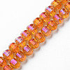Electroplate Transparent Glass Beads Strands EGLA-N002-30-C06-1