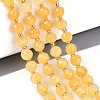 Ombre Effect Dyed Transparent Crackle Glass Beads Strands GLAA-Q111-8MM-07-1
