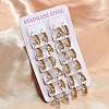 Flat Round 201 Stainless Steel Leverback Earrings EJEW-D354-19G-2