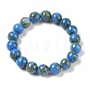 Synthetic Turquoise(Dyed) Round Beaded Stretch Bracelets G-U005-01C-06-1