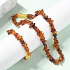 Natural Amber Beaded Bracelets & Necklaces Sets for Baby AJEW-K050-04-2