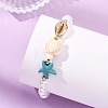 Dyed Synthetic Turquoise & Shell Pearl & Alloy Beads Braided Bead Bracelets for Women BJEW-JB13806-1