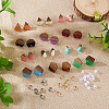 DIY 12 Pairs 12 Style Two Tone Resin & Walnut Wood Stud Earring Findings DIY-CW0001-35-5