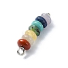 2Pcs 7 Chakra Gemstone Beaded Pendants PALLOY-JF02527-01S-2