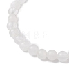 Natural Quartz Crystal Cube & Round Rock Crystal Beaded Stretch Bracelets BJEW-JB10807-01-4