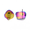 Rainbow Color 304 Stainless Steel Stud Earring Findings STAS-N098-014-5