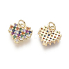 Golden Plated Brass Charms ZIRC-L087-013G-2