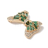 Brass Micro Pave Cubic Zirconia Pendants with Glass KK-U052-27G-01-2