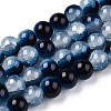 Crackle Baking Paint Imitation Jade Glass Beads Strands DGLA-YW0001-17O-1