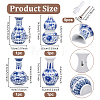 4Pcs 4 Styles Porcelain Artificial Flower Hanging Vase AJEW-OC0005-85A-2
