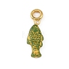 Brass Resin & Enamel European Dangle Charms KK-CBA217A-07G-01-1